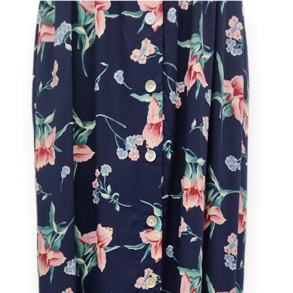 Feminine Floral Maxi Dress Short Sleeve Vintage by Erika - Picture 5 of 9